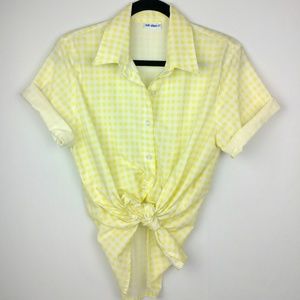 Vintage Vicki Wayne Yellow Checker Button Down Top